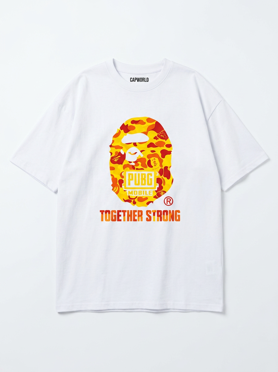 PUBG X BAPE T Shirt Drop Shoulder